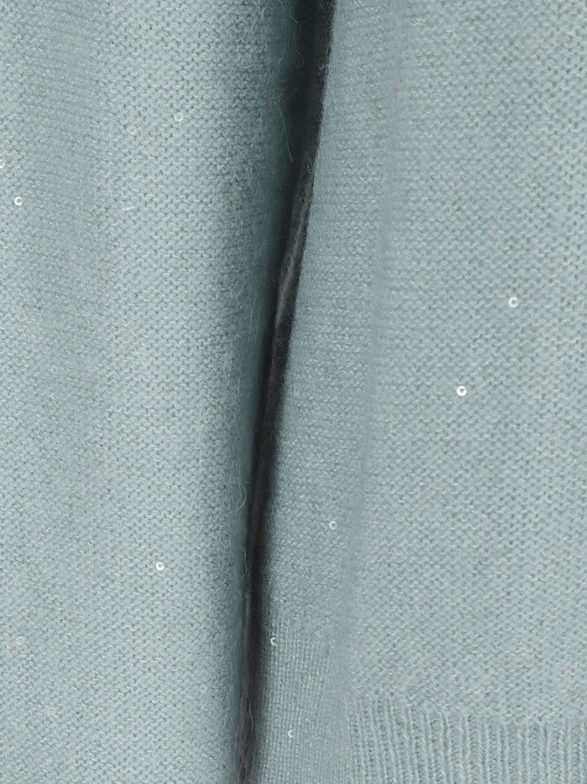 Fabiana Filippi Wool Silk-Blend Sequin Cropped Sweater