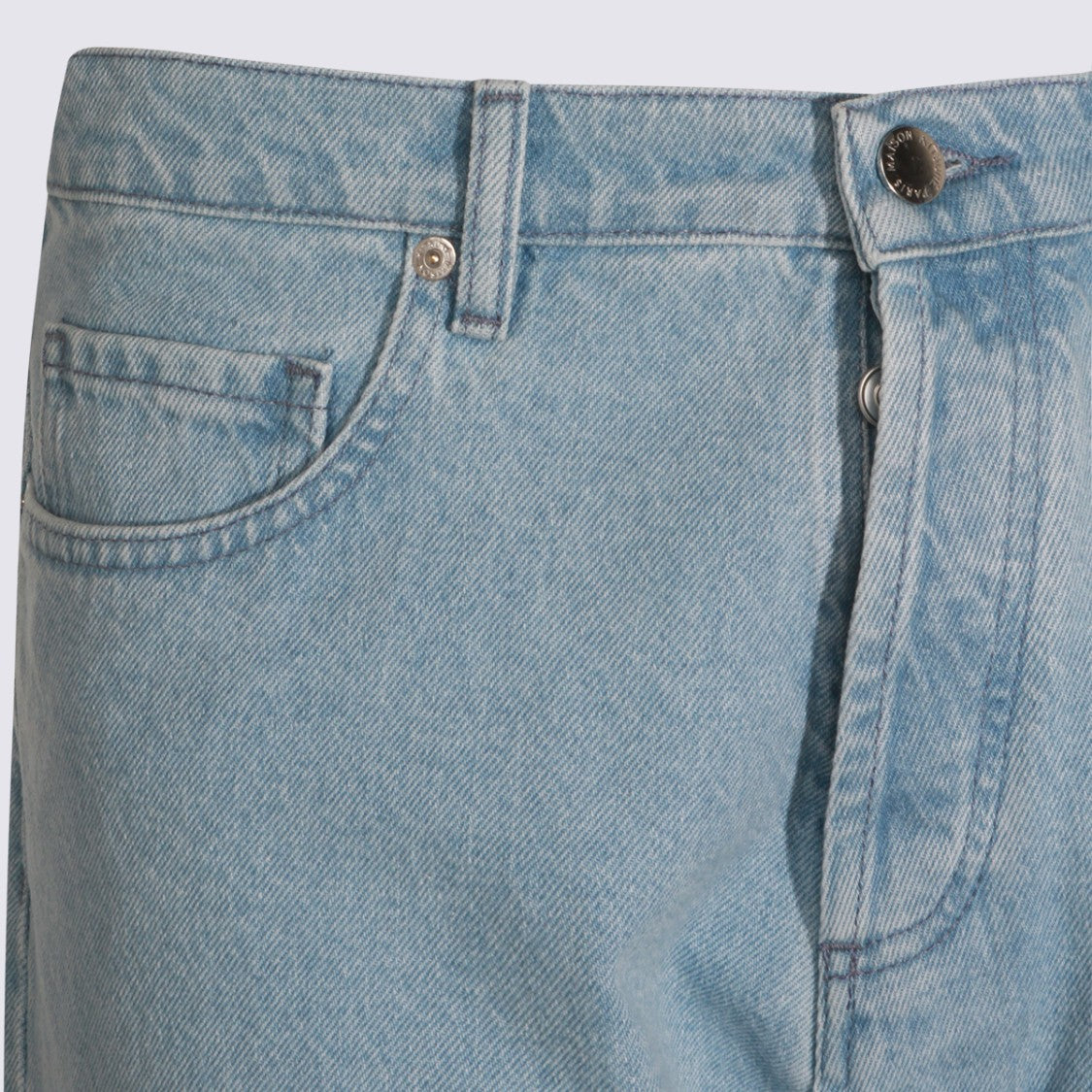 Maison Kitsuné Light Blue Straight-Leg Jeans With Traditional Five-Pocket Design