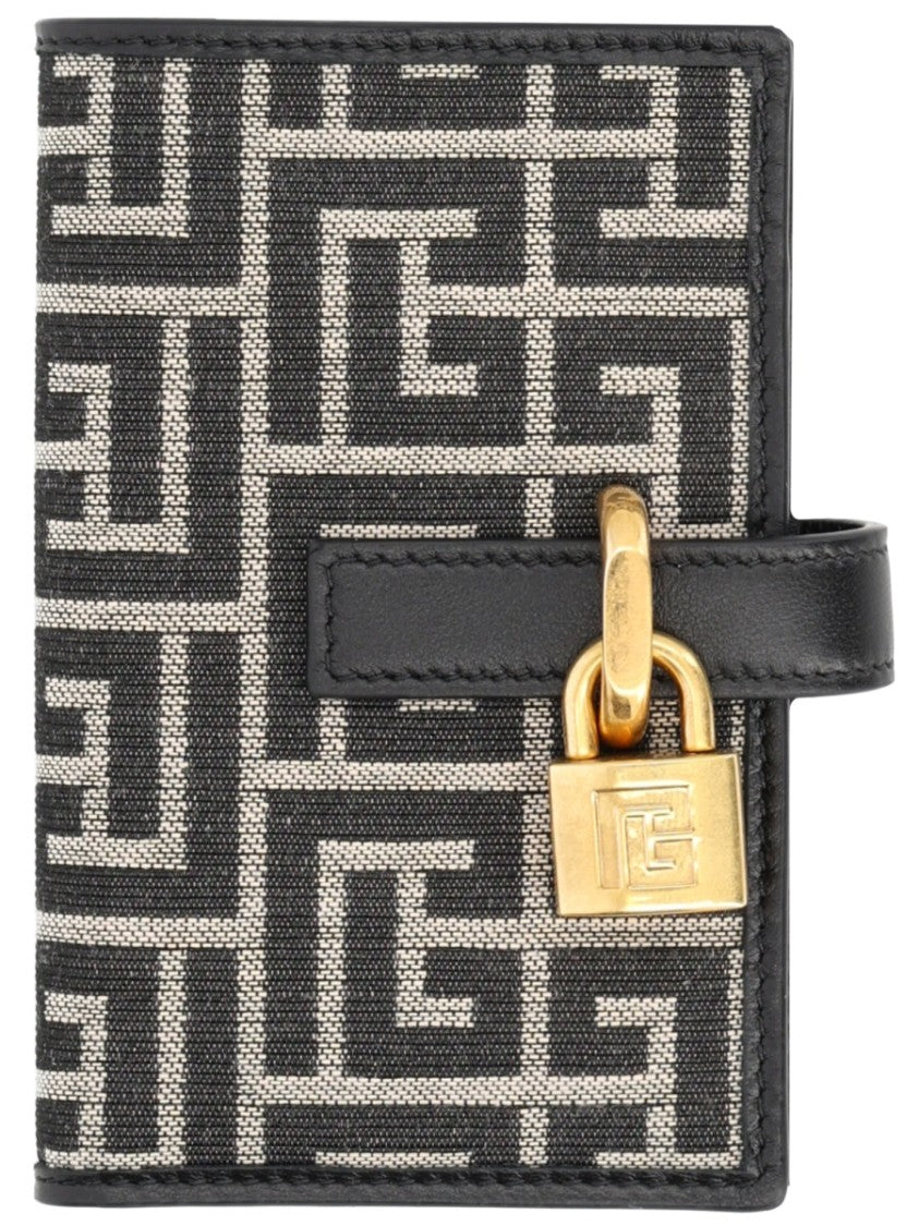 Balmain Geometric Monogram Padlock Card Holder
