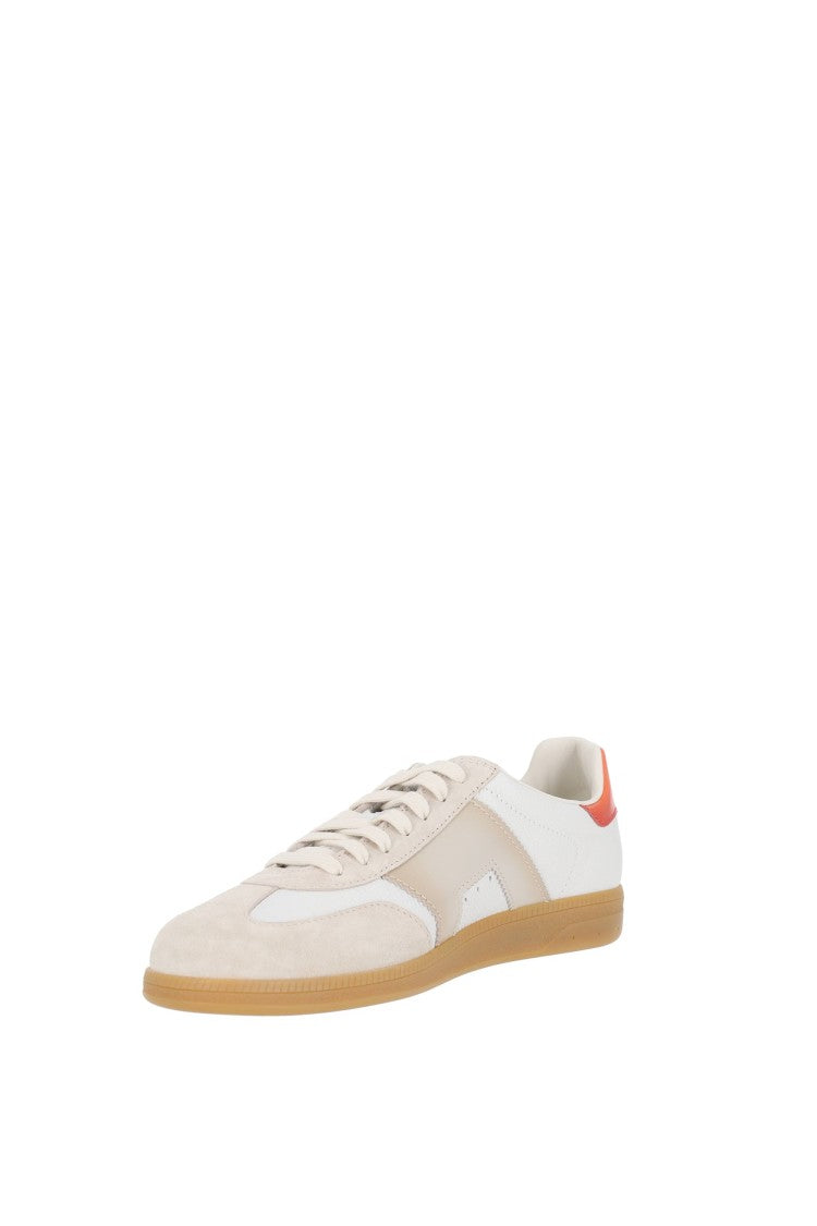 Santoni Olympic Classic Leather And Suede Sneakers