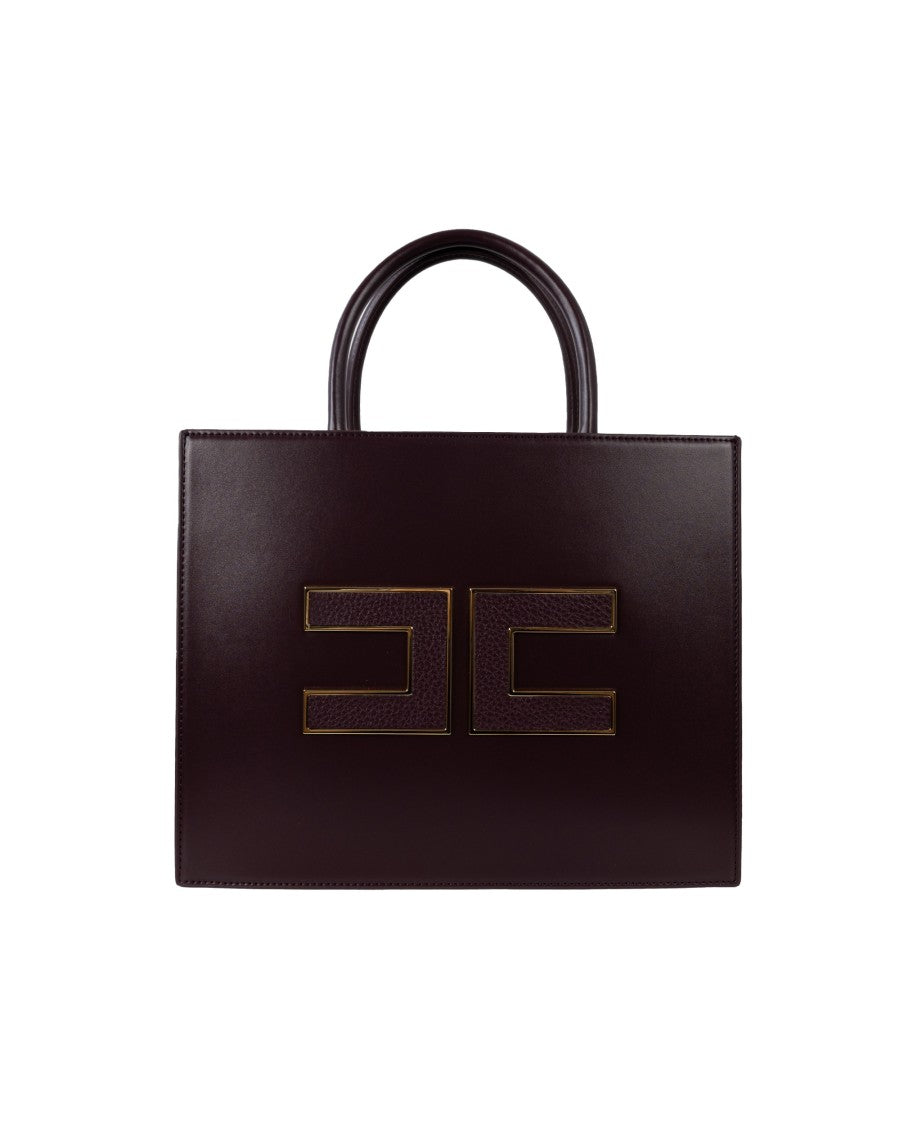 Elisabetta Franchi Large Tote Bag – Bordeaux