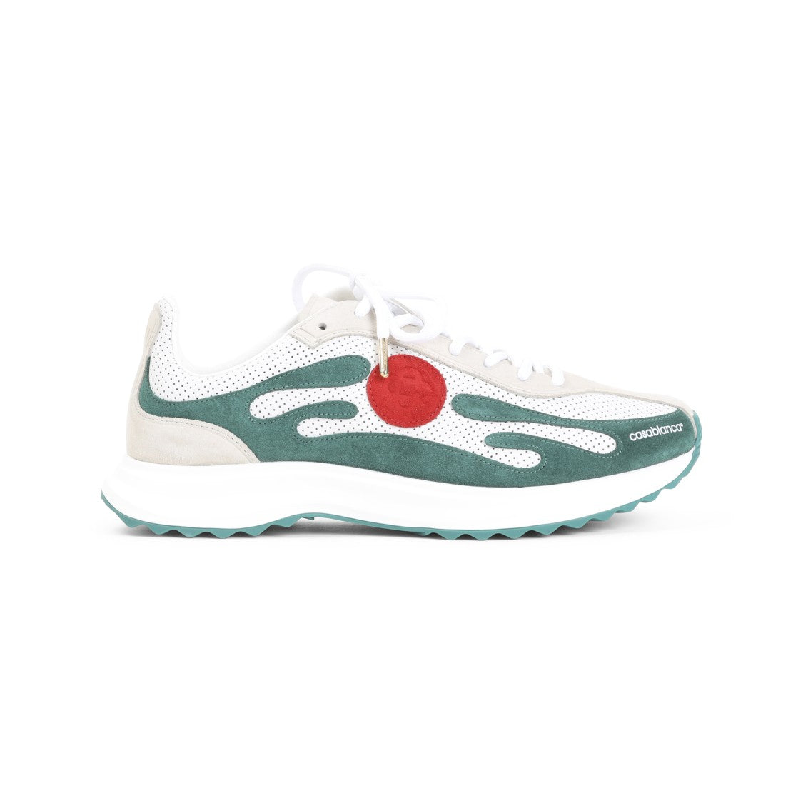 Casablanca Multicolour Sneakers With Green Suede Overlays