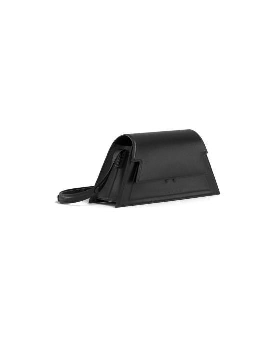 Marni Structured Calf Leather Clutch With Flap Closure