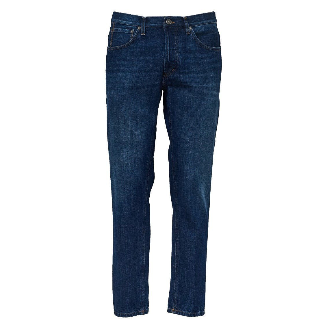 Dondup Carrot Fit Jeans In Deep Blue Rigid Denim