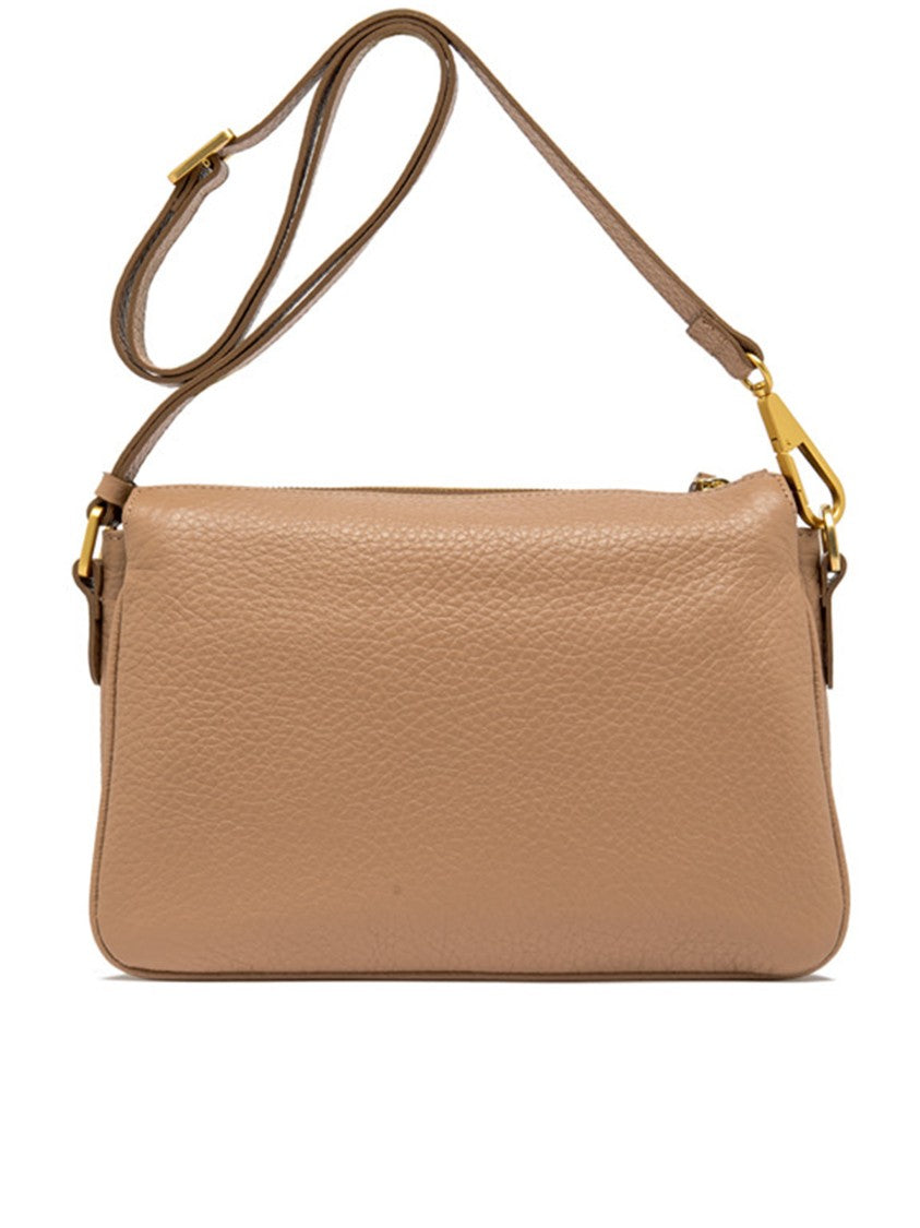Gianni Chiarini Brooke Rectangular Brown Pebbled Shoulder Bag