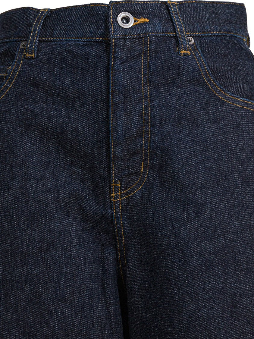 Self-Portrait Dark Indigo Barrel Leg Jeans
