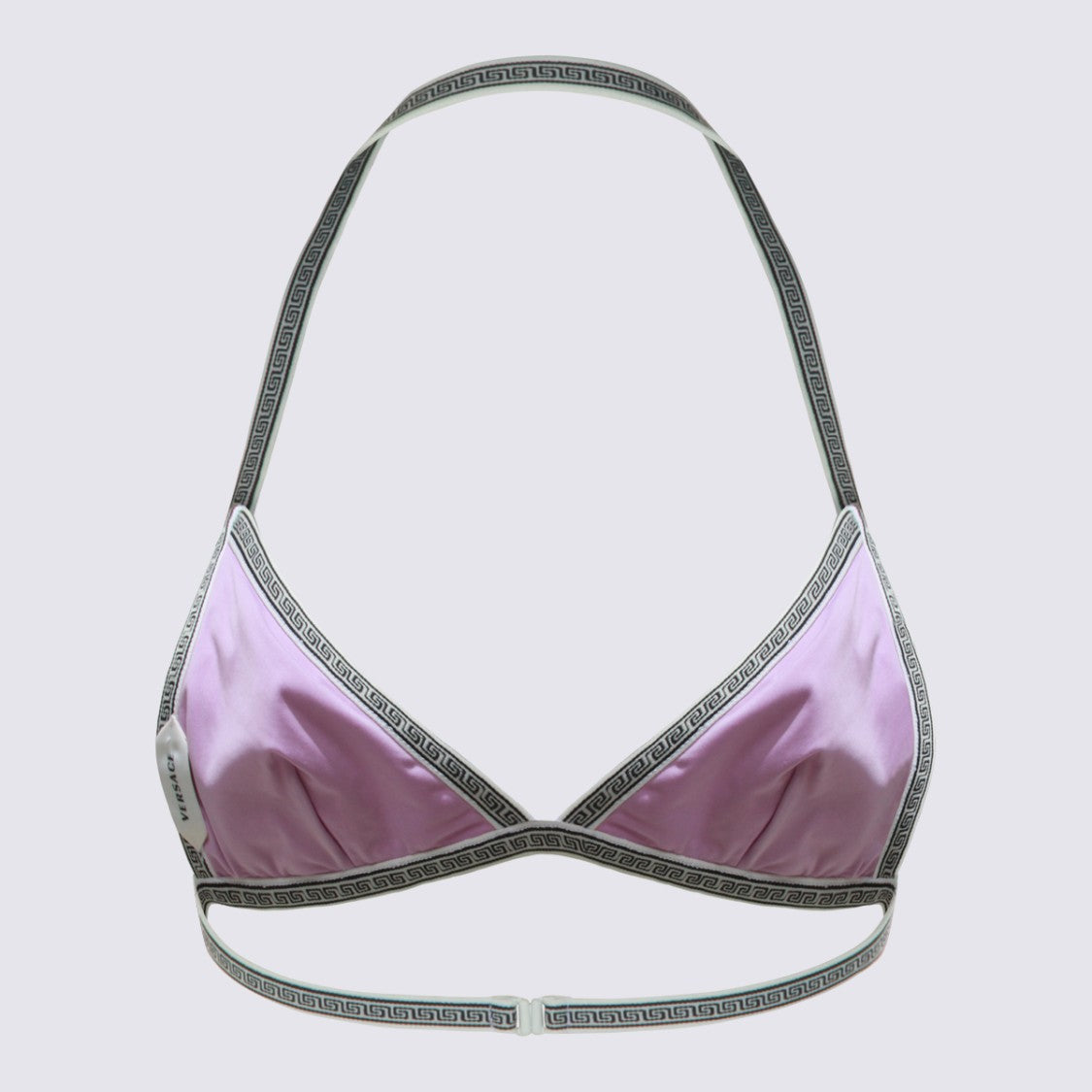 Versace Triangle Bikini Top With Greek Key Pattern Trim