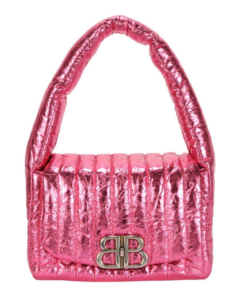 Balenciaga Small Monaco Quilted Sling Bag With Silver-Tone Hardware And Distressed Finish