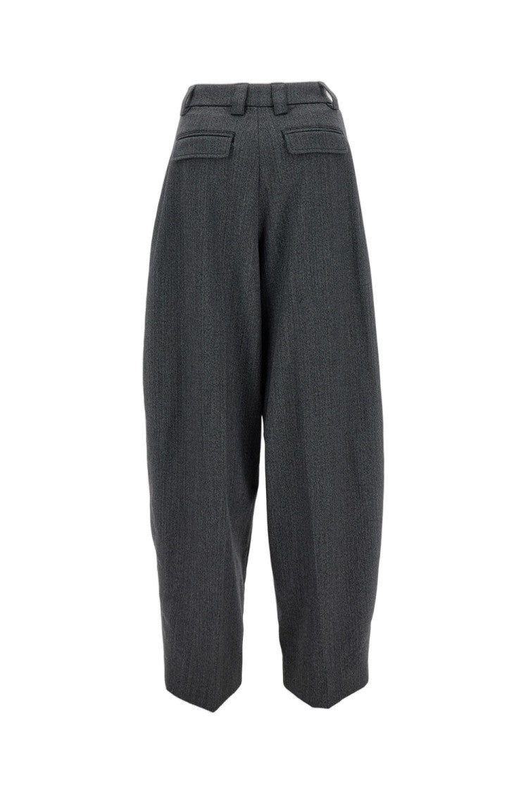 The Latest Contemporary Dark Gray Wool Blend Trousers With Tailored Silhouette