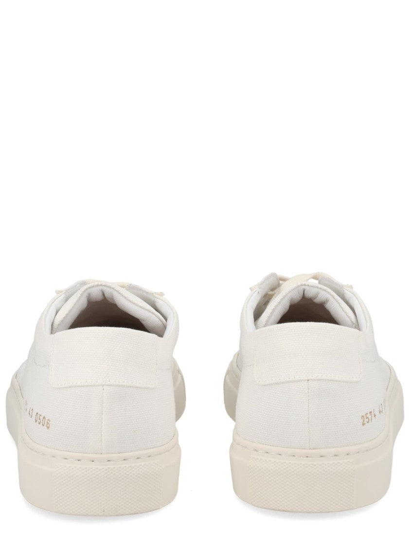 Common Projects White Achilles Cotton Minimalist Low-Top Sneakers