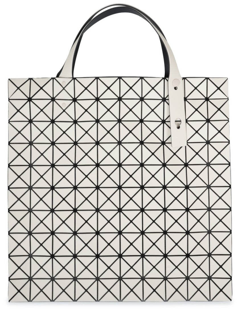 Bao Bao Issey Miyake Geometric-Patterned Beige Shoulder Bag With Structured Silhouette