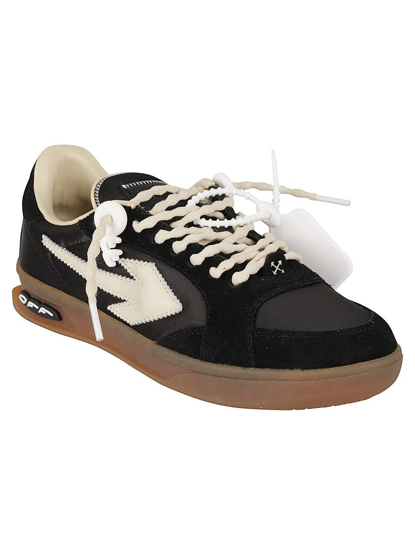 Off-White Low-Top Sneakers With Cream Arrow Detail And Gum Sole