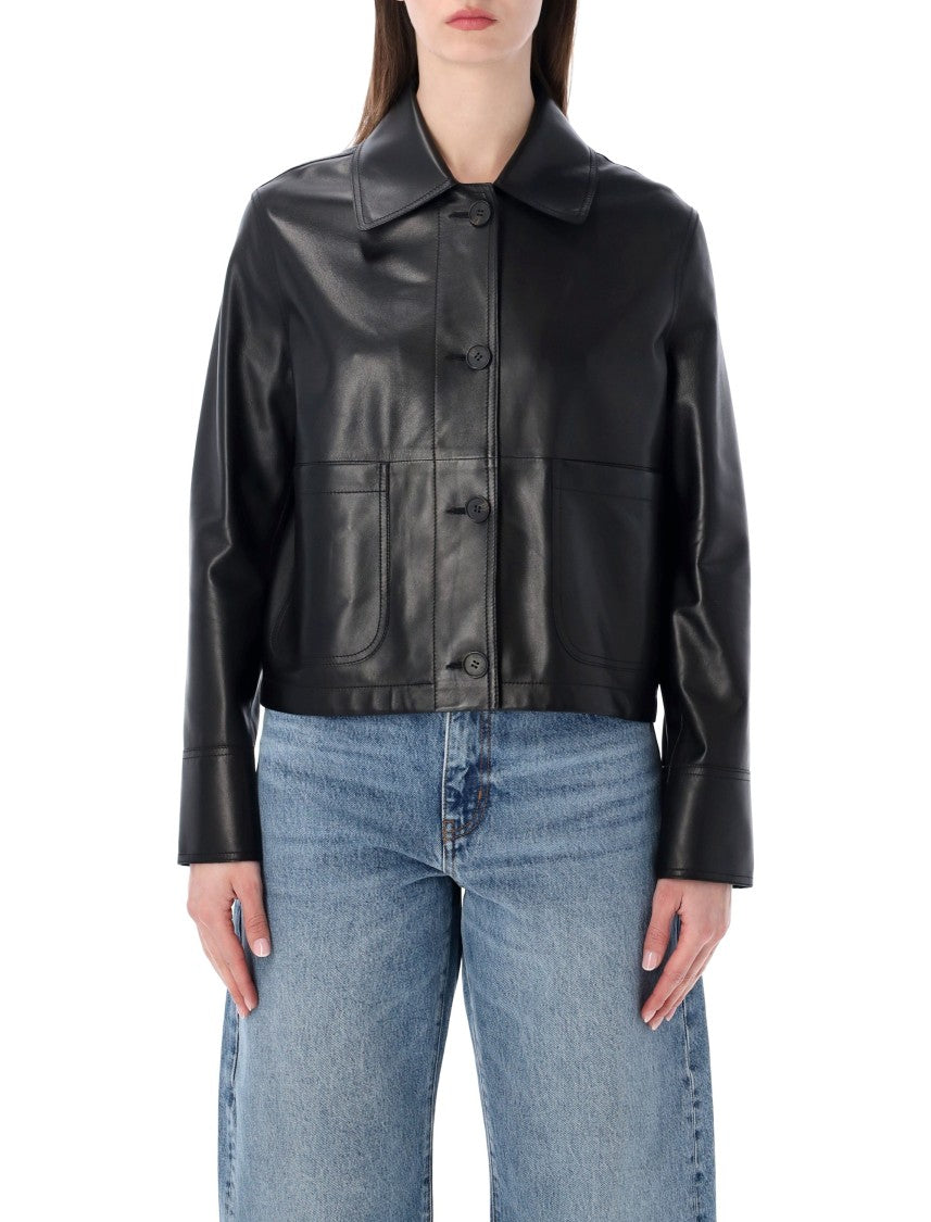 Sword Smooth Nappa Leather Cropped Jacket
