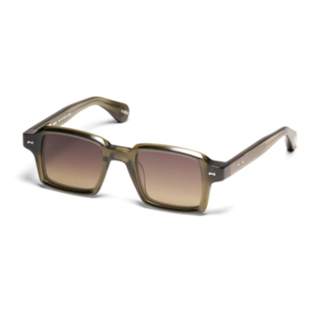Peter And May Numero Rectangular Acetate Sunglasses In Translucent Army Green