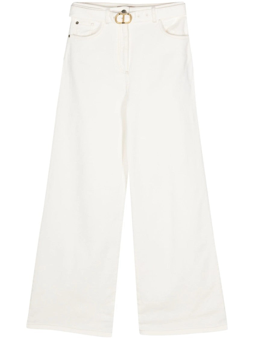 Twin-Set Mid-Rise Wide-Leg Jeans