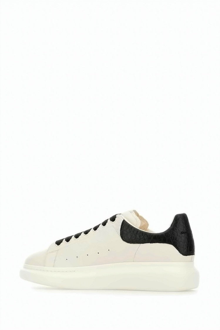 Alexander Mcqueen Oversized Neutral Lambskin Sneakers With Cushioned Sole