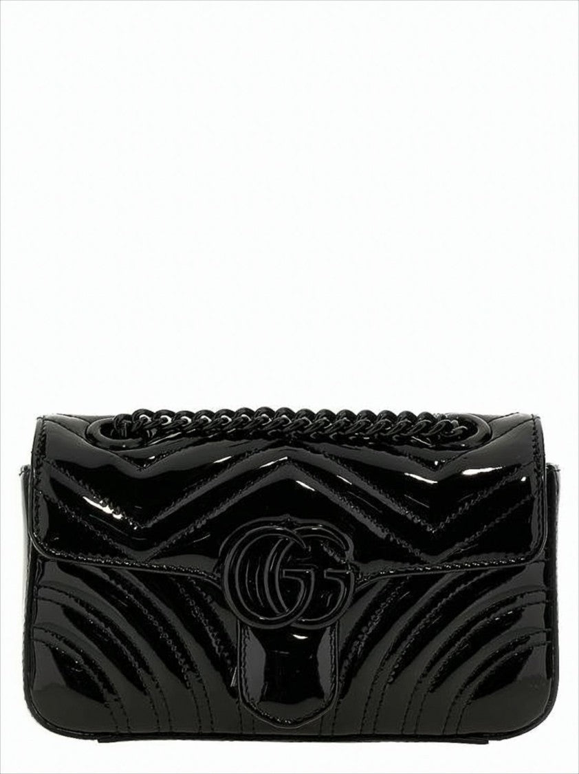 Gucci Chevron Quilted Patent Leather Crossbody Bag