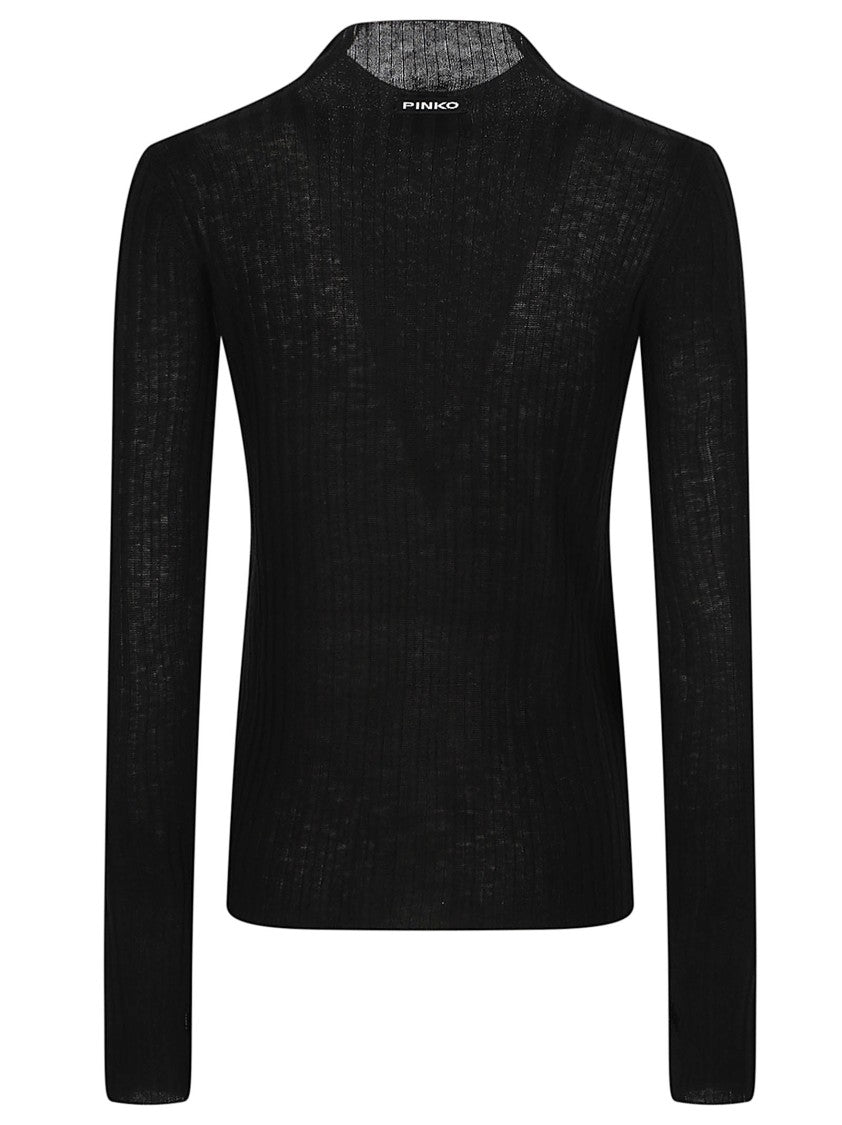 Pinko Muggito Round Nek Cropped Wool Sweater