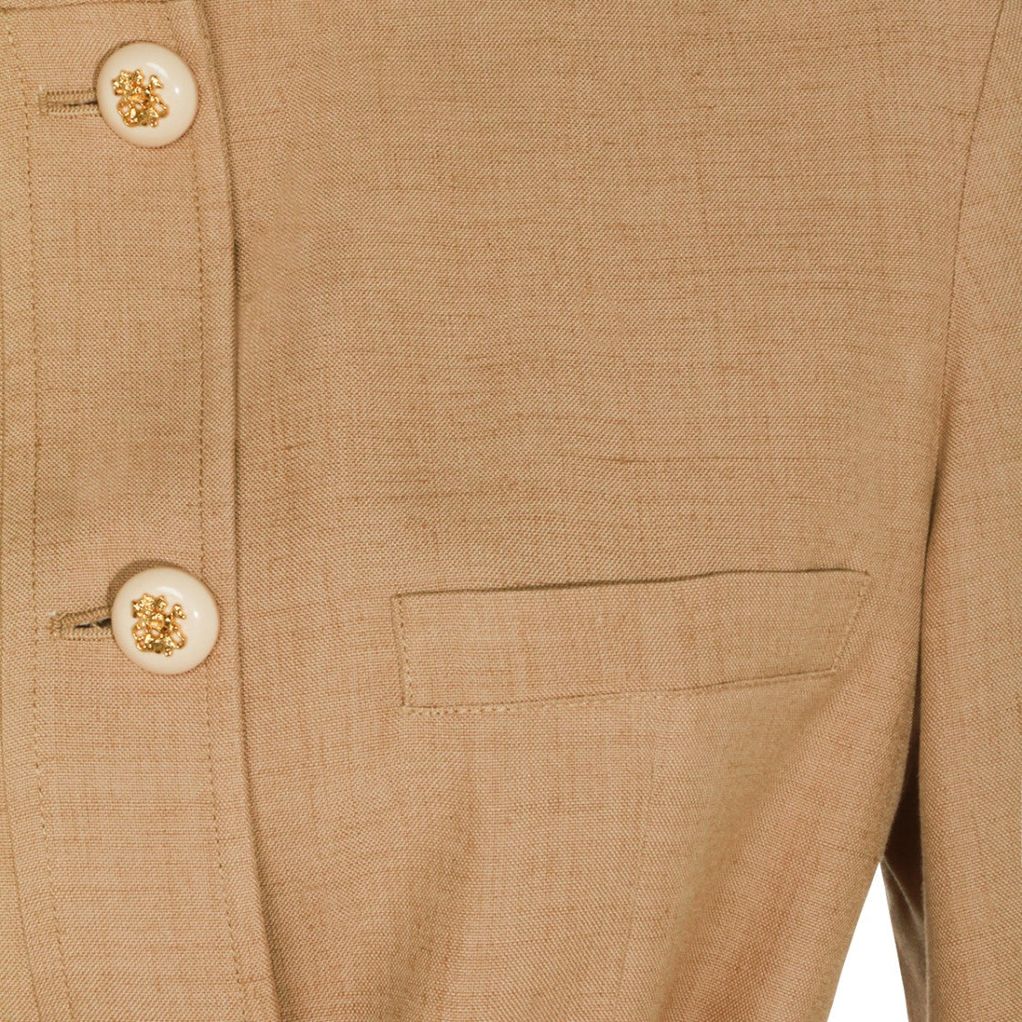 Valentino Beige Viscose Belt Waist Jacket