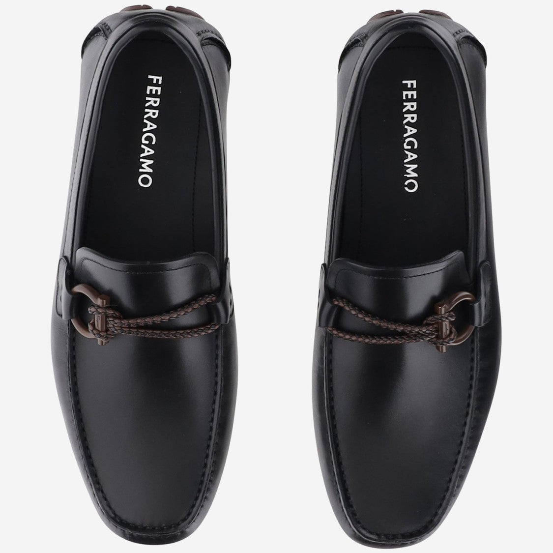 Salvatore Ferragamo Gancini Ornamented Driver Loafers