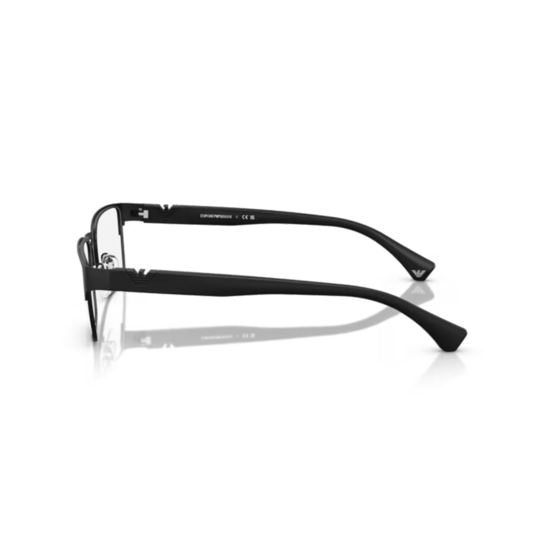 Emporio Armani 0Ea1027 Rectangular Frame Metal Rim Eyeglasses With Adjustable Nose Pads