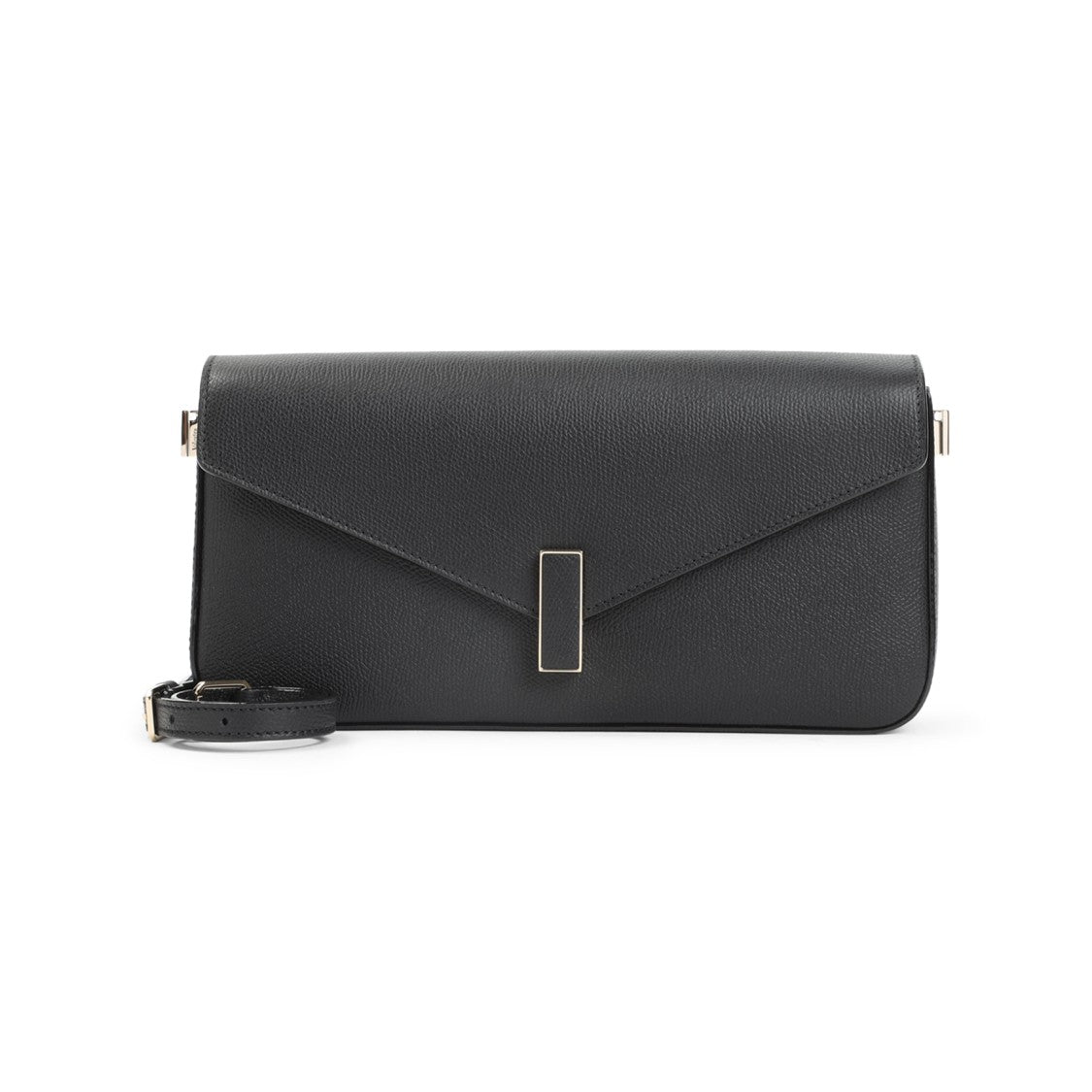 Valextra Structured Black Calf Leather Shoulder Bag