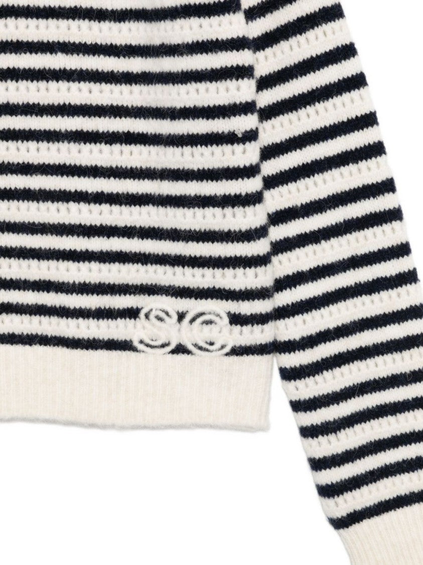 Semi Couture Striped Knit Sweater With Textured Finish
