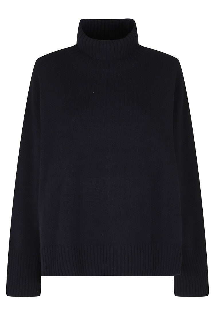 Soeur Blue William High Neck Merino Wool Sweater