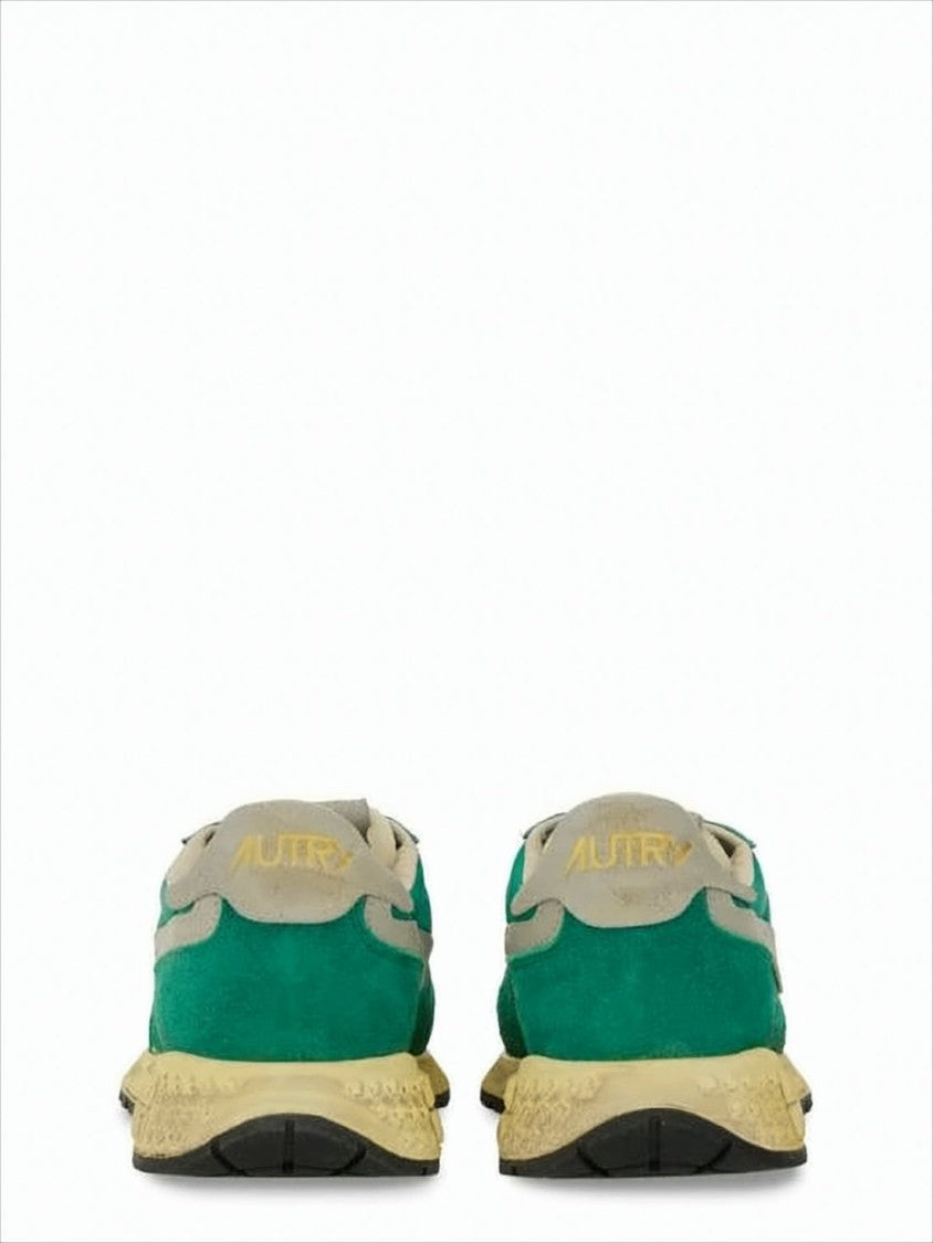 Autry Green Leather And Nylon Sneakers