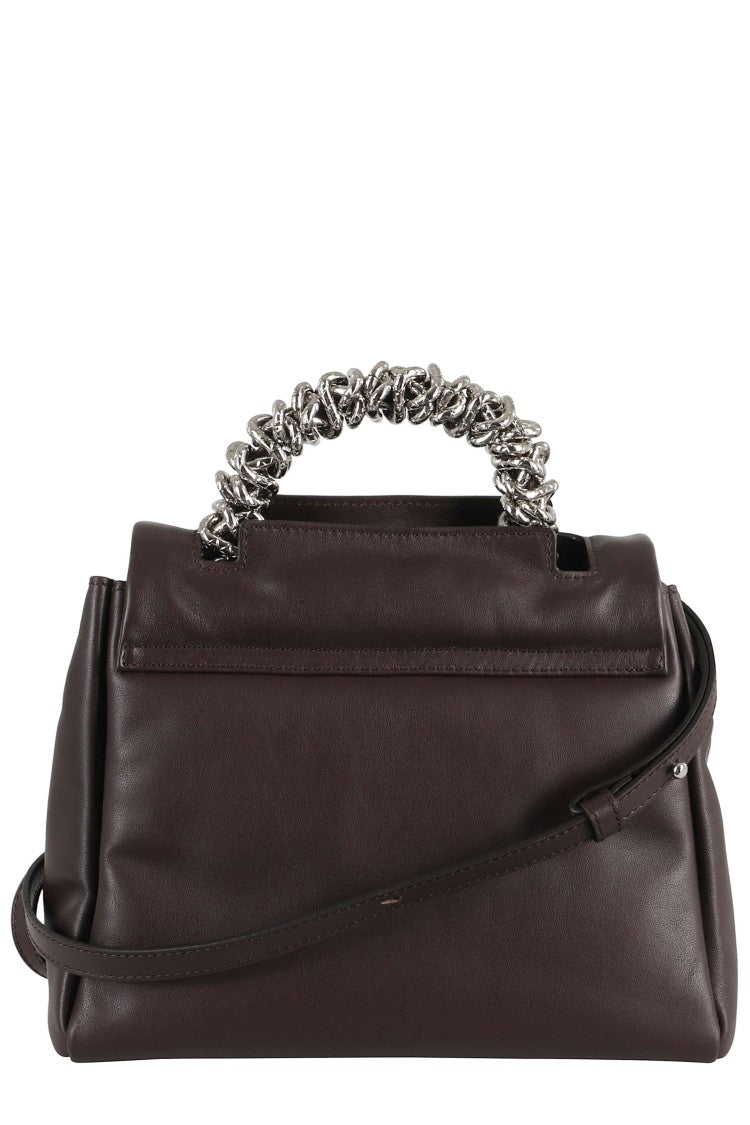 Orciani Chocolate Nappa Leather Bold Small Bag