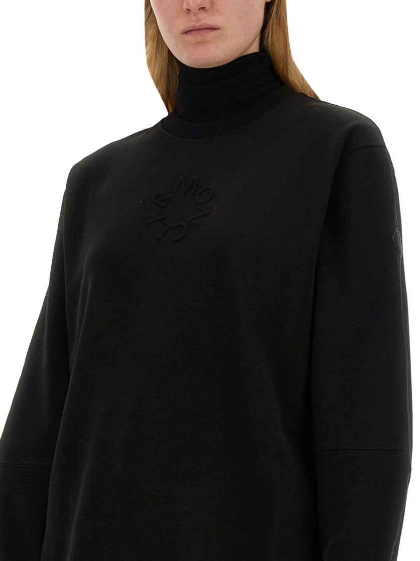 Moncler Cotton Crew Neck Sweatshirt With Signature Logo