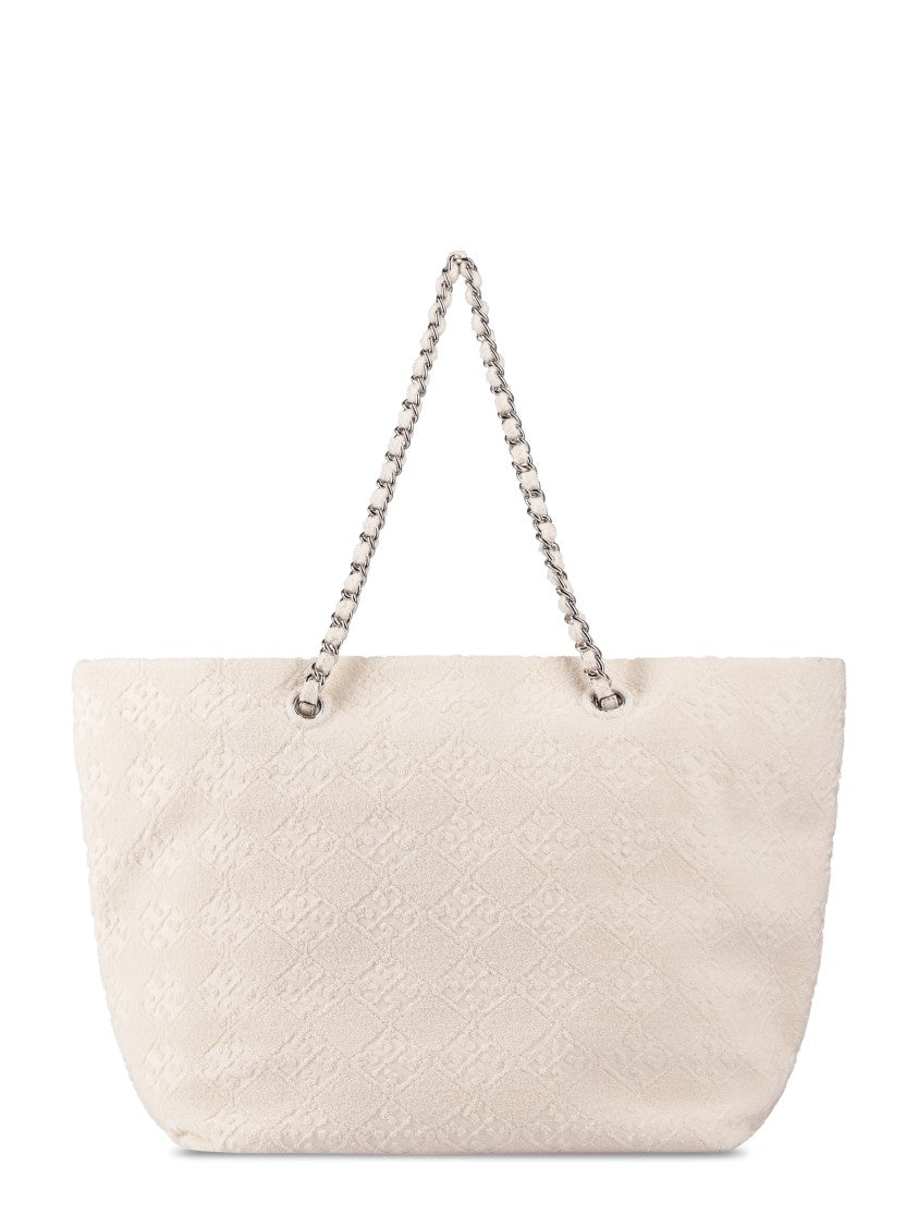 Tory Burch Ella Terry Chain Tote With Textured Diamond Pattern