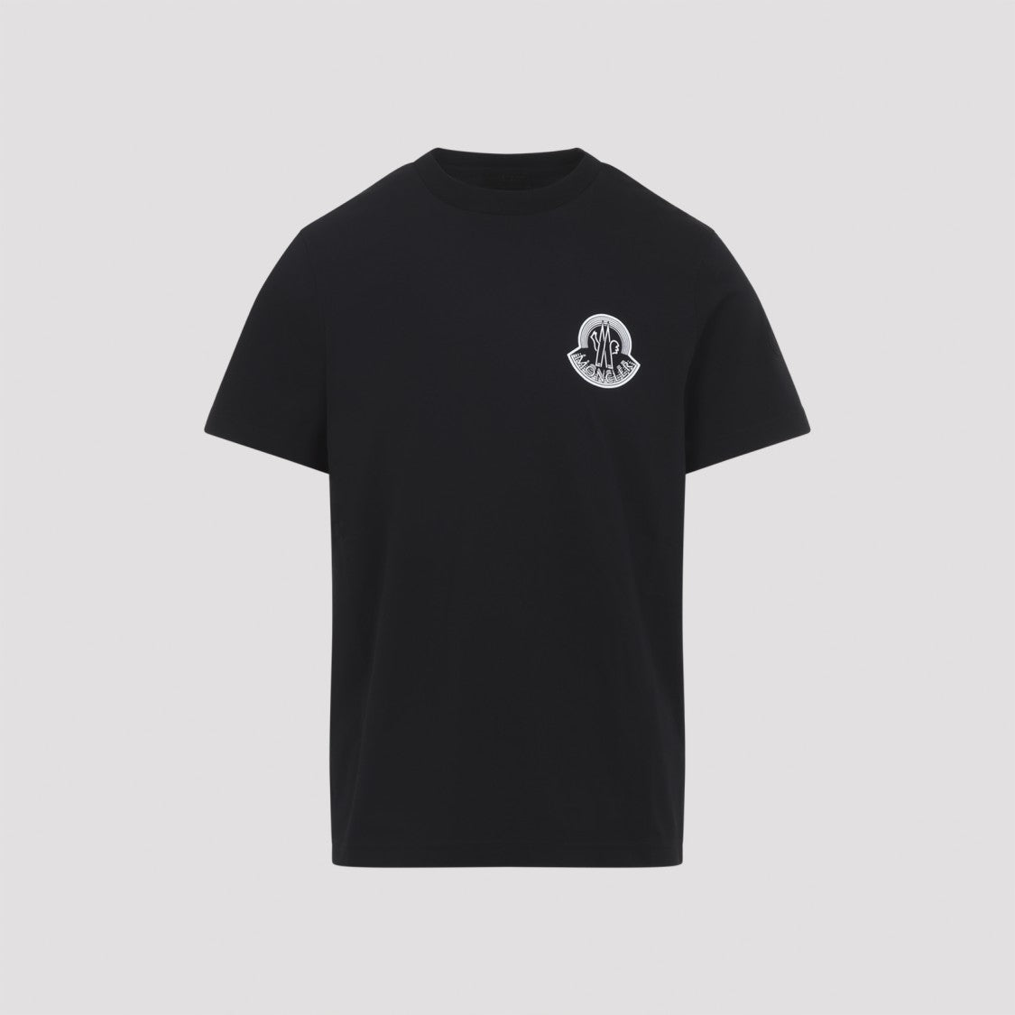Moncler Classic Black Cotton Jersey T-Shirt With Logo Accents