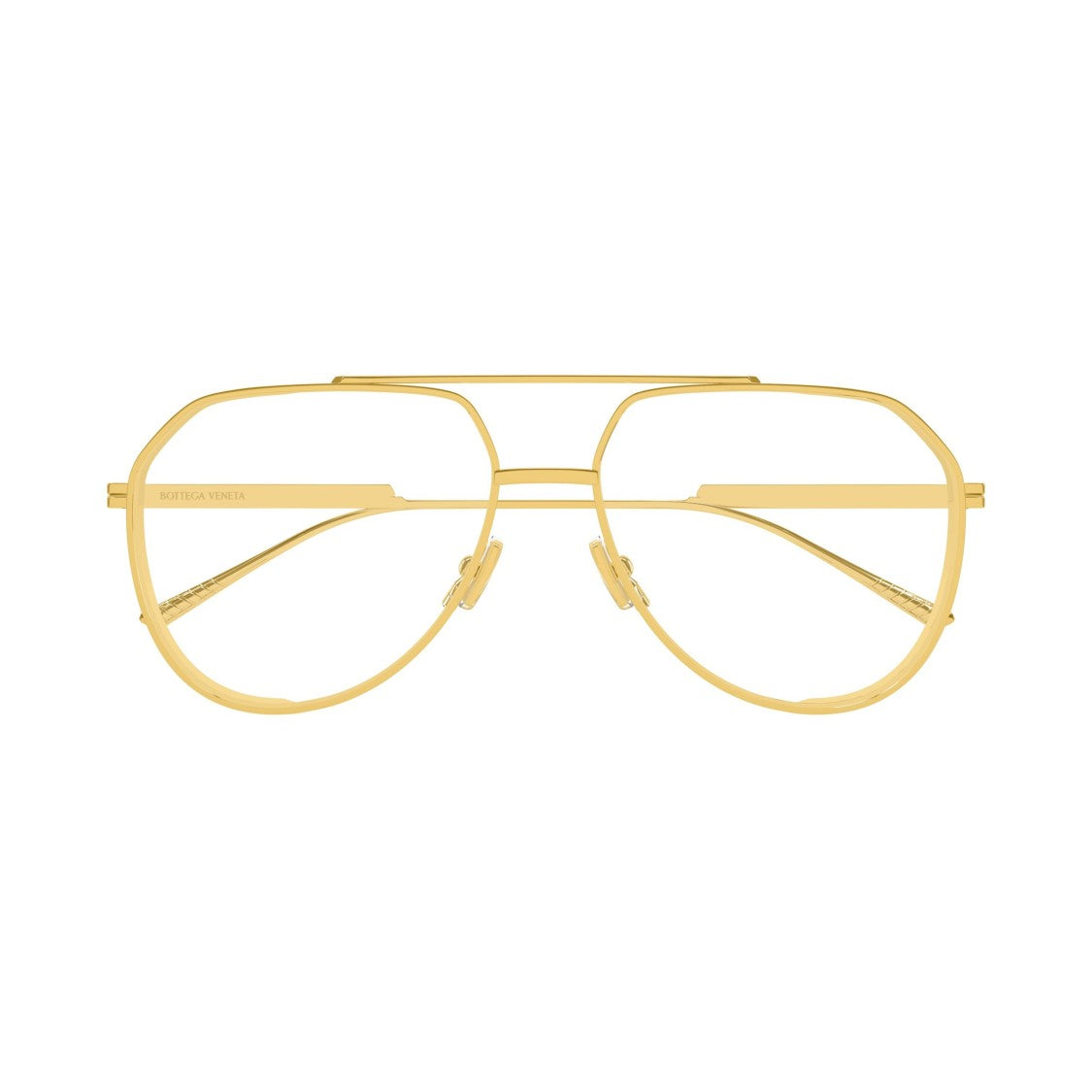 Bottega Veneta Bv1465s Geometric Aviator-Inspired Metal Sunglasses