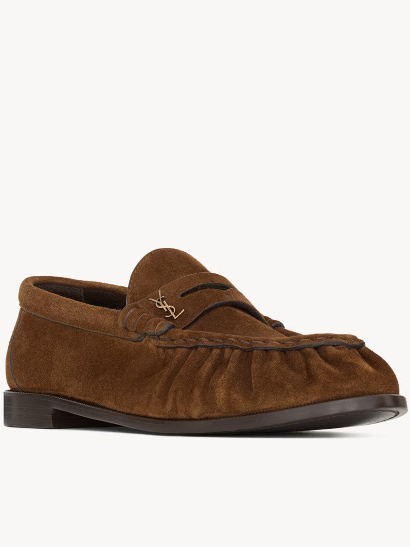 Saint Laurent Brown Le Loafer 15 Suede Loafers