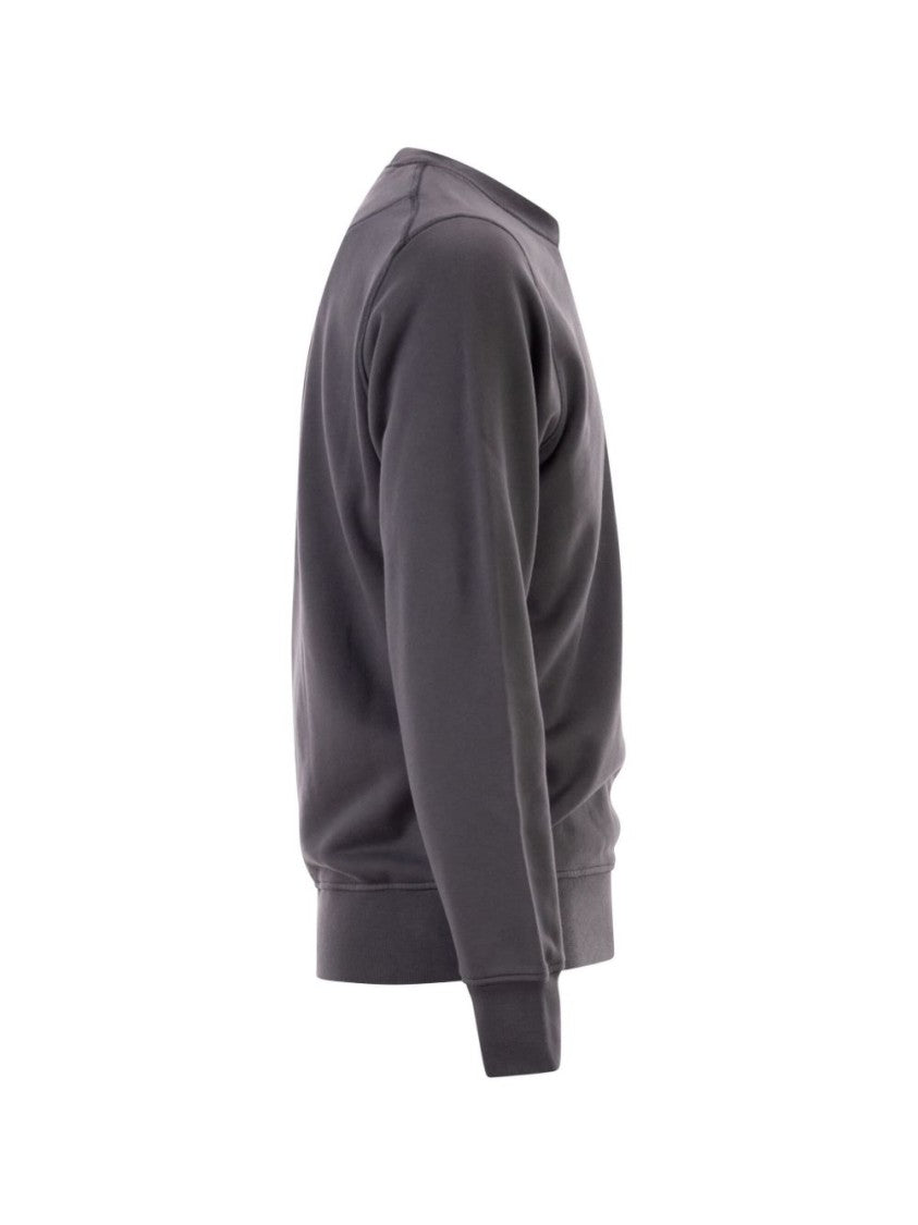 Stone Island Garment-Dyed Sweatshirt With Ribbed Crewneck