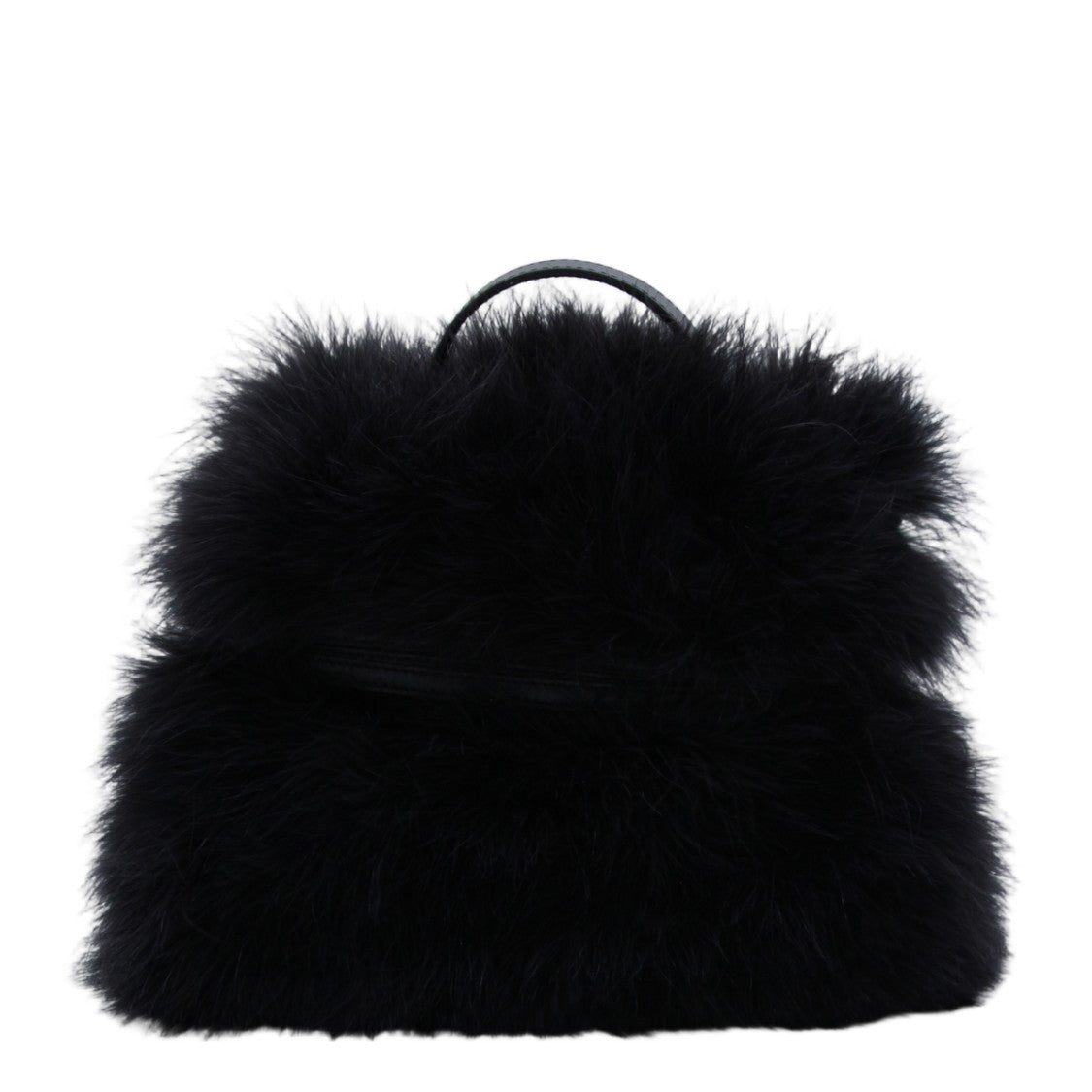 Moschino Plush Black Handbag With Rounded Handle
