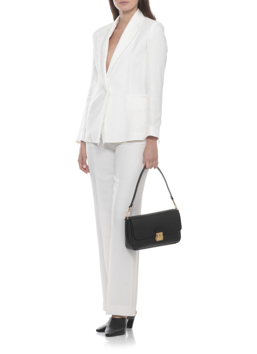 Coccinelle Textured Leather Shoulder Bag With Gold-Tone Lock