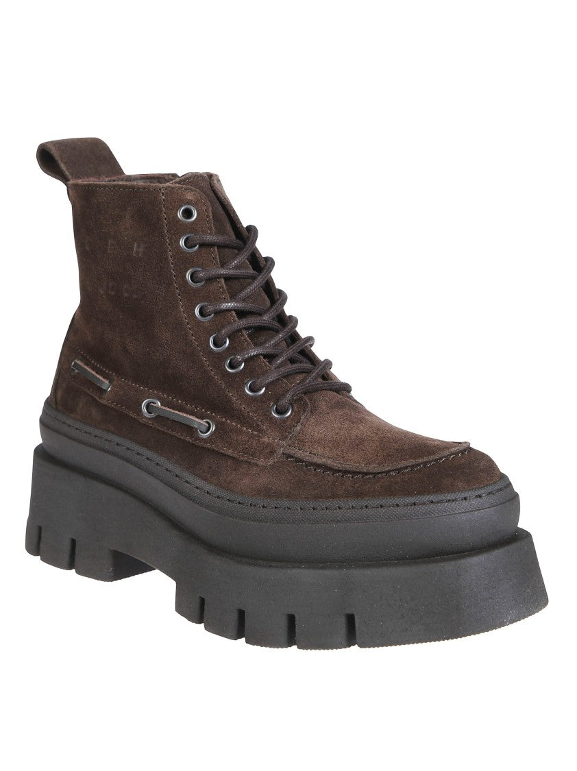 Copenhagen Suede Chunky Lace-Up Boots