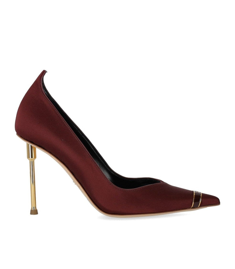 Elisabetta Franchi Burgundy Satin Pump