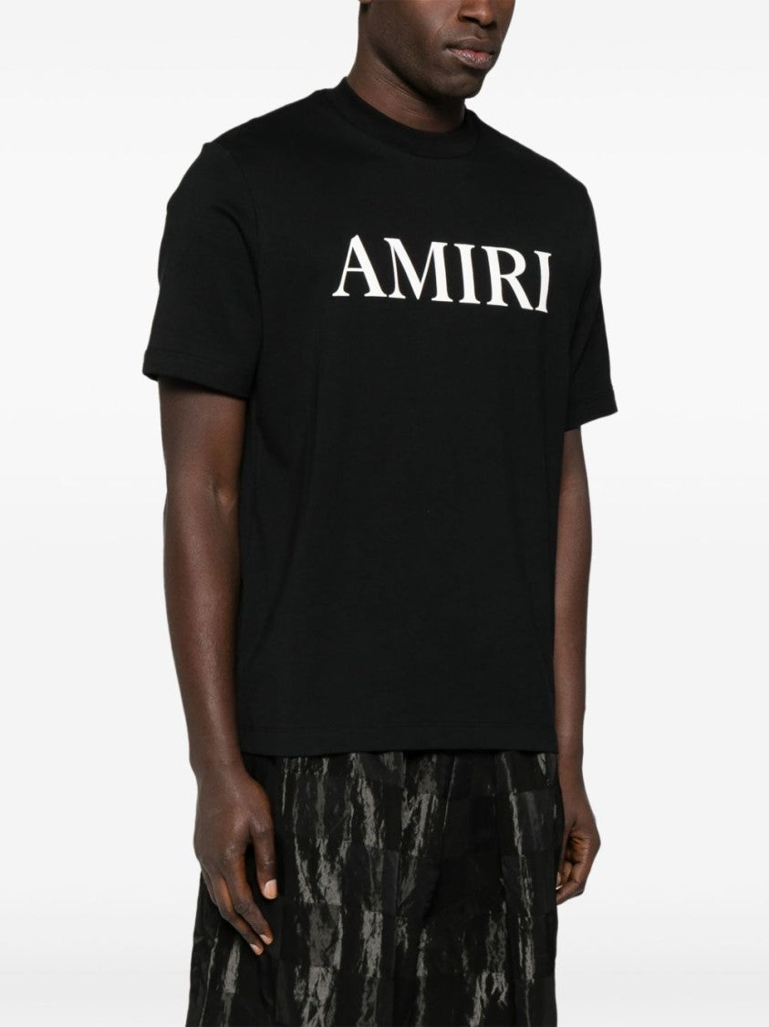 Amiri Crew Neck T-Shirt With Rubberized Logo Detail