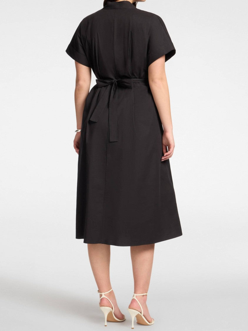 Elena Miro` Knee-Length Black A-Line Wrap Dress