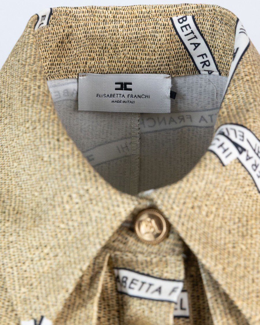 Elisabetta Franchi Raffia And Ribbon Print Shirt