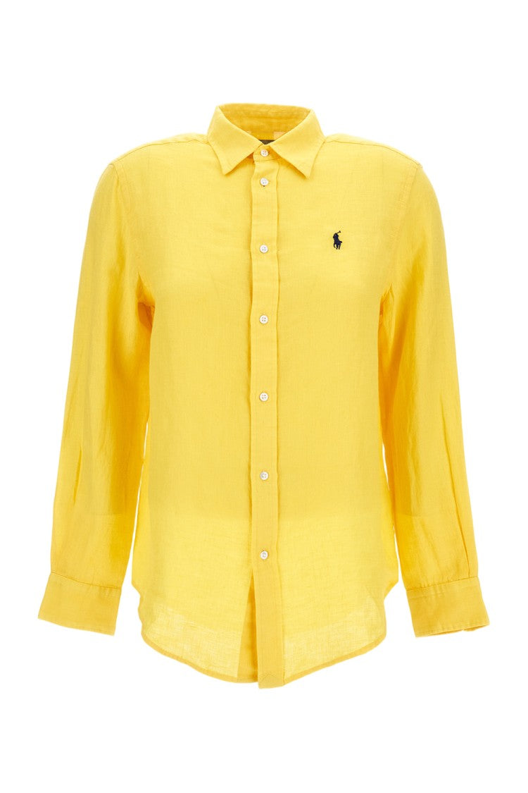 Polo Ralph Lauren Embroidered Linen Shirt With Oversized Fit