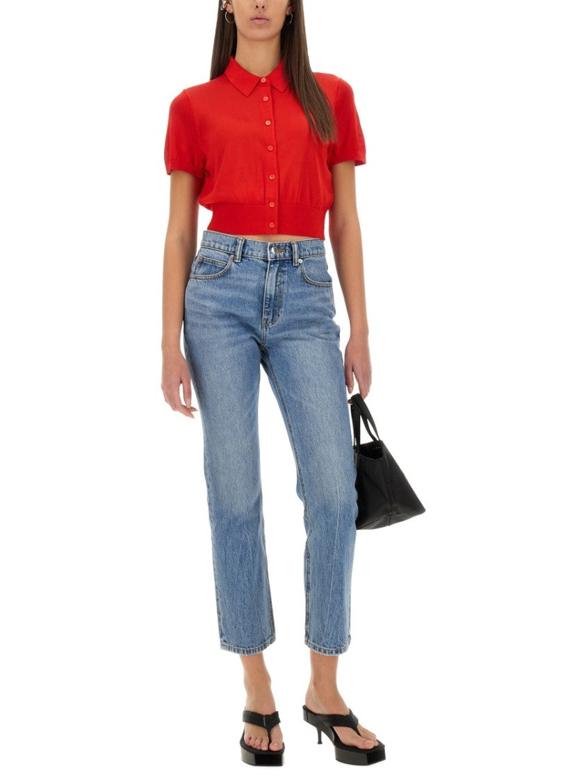 T By Alexander Wang Light Wash High Waist Jeans