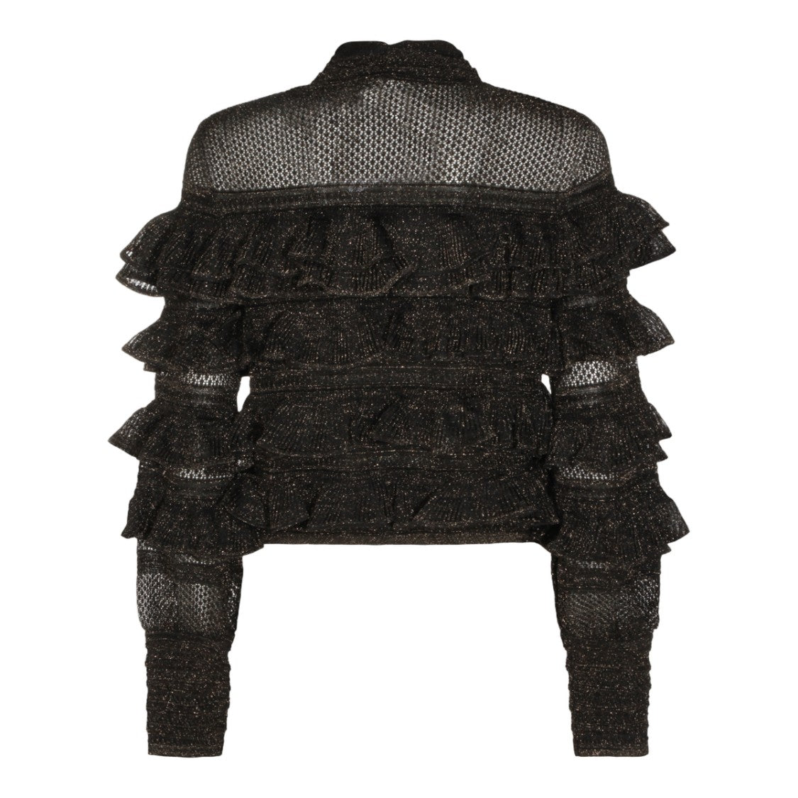 Zimmermann Sheer Textured Top With Ruffled Detailing