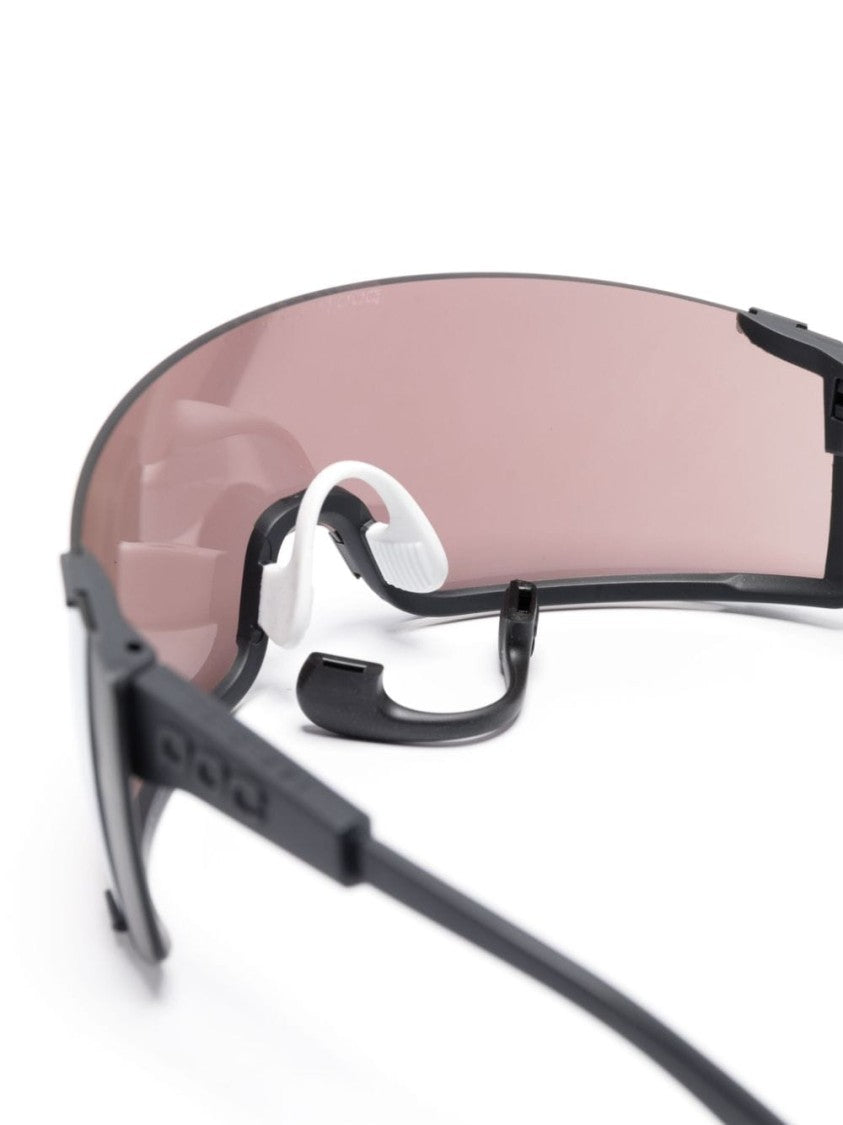 Poc Matte Finish Shield Cycling Sunglasses With Interchangeable Frame
