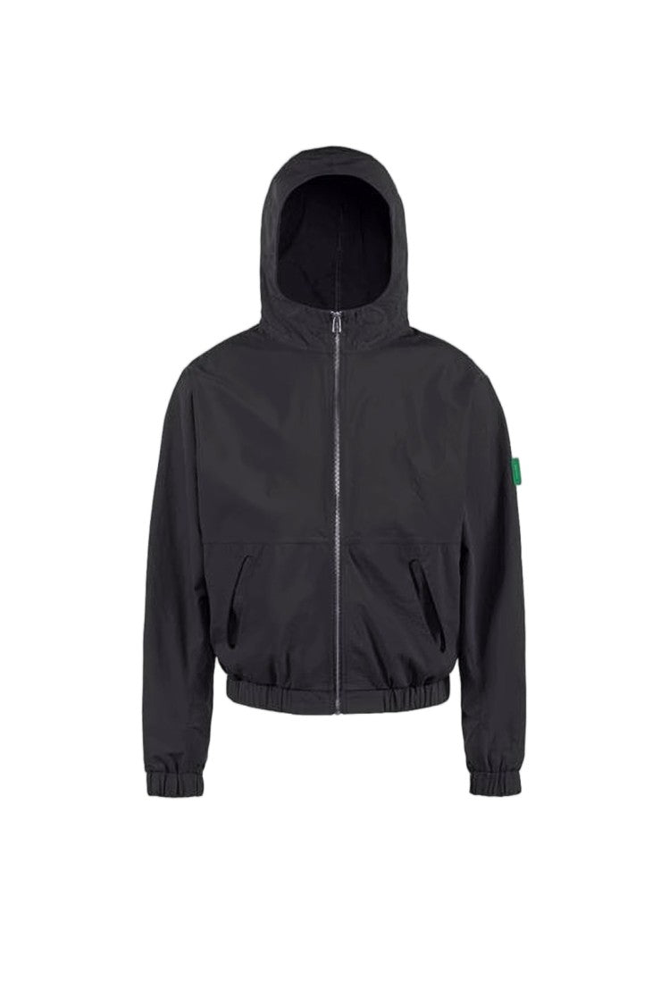 District Vision Black Cropped Hooded Flap Pocket Jacket
