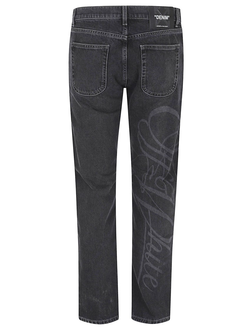 Off-White Straight Fit Black Denim Jeans
