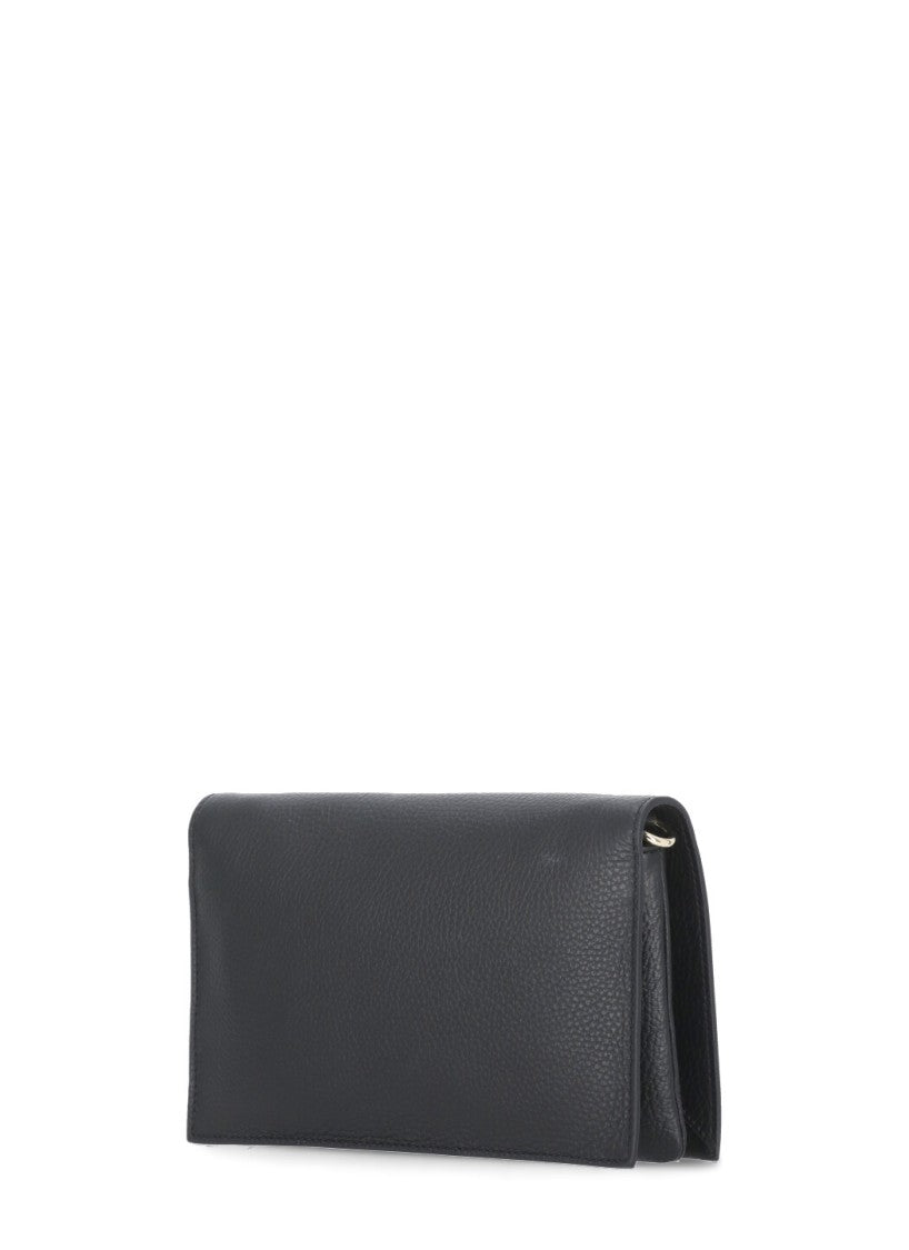 Coccinelle Black Pebbled Leather Shoulder Bag